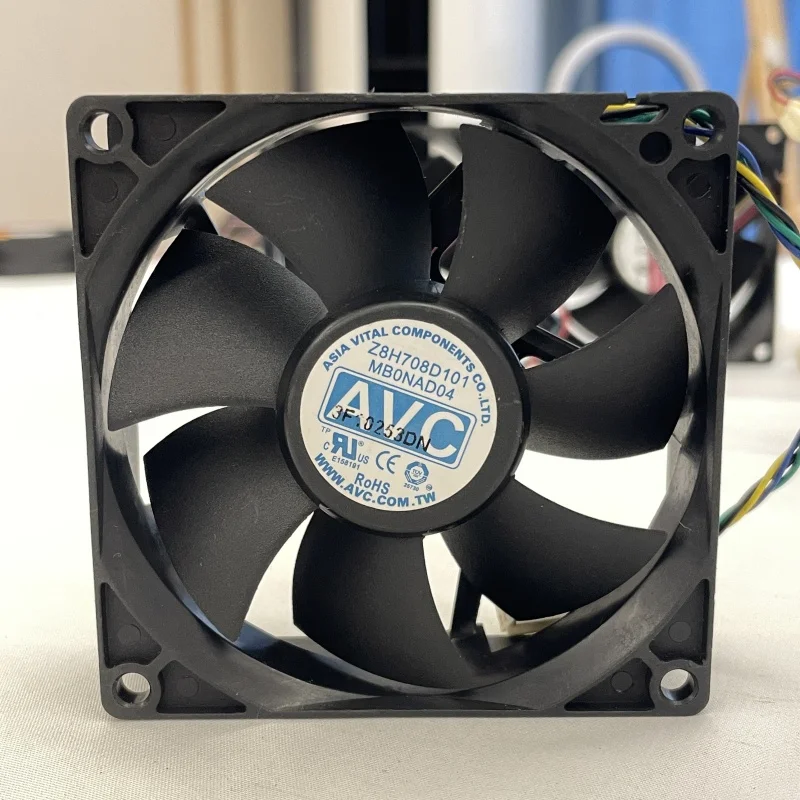 PWM 케이스 선풍기 냉각 선풍기, DL08025R12H, 12V, 0.50A, 4 핀, 80x80x25mm