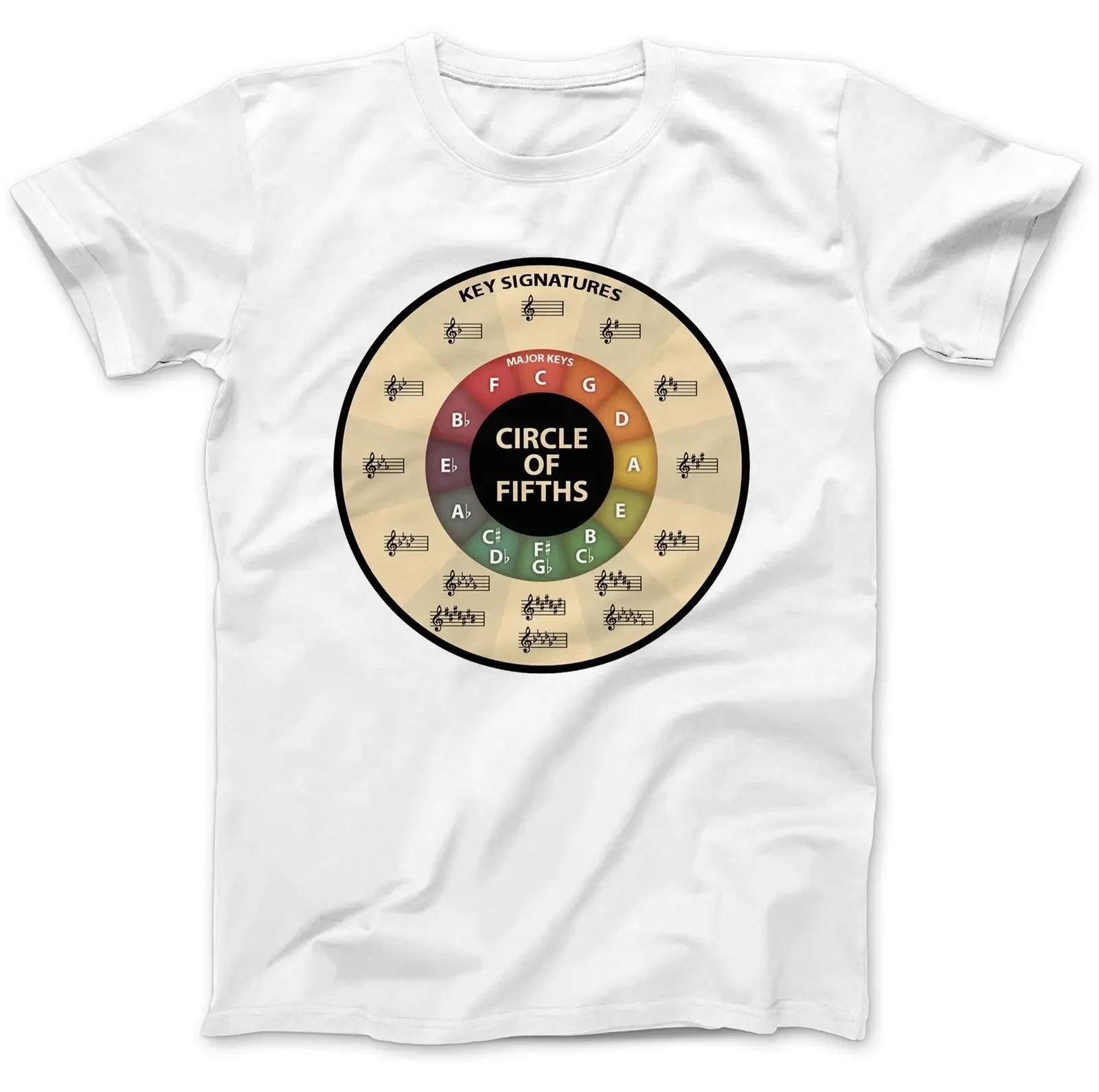 Circle Of Fifths Musician T-Shirt 100% Premium Cotton Piano Player Music Theory