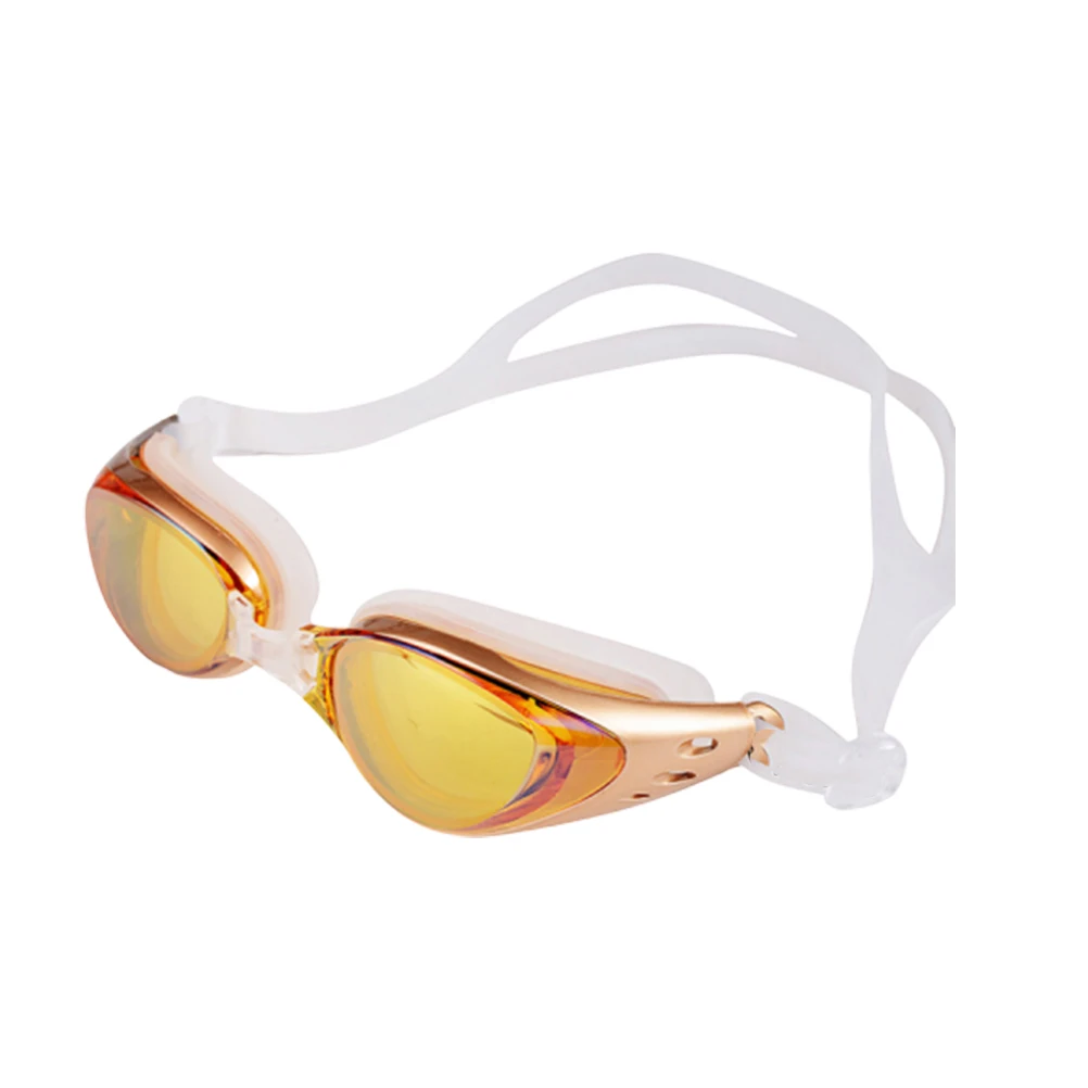 

Waterproof Swimming Goggles Orange Silicone Anti-Fog Uv Protection Adjustable Head Strap Adult Eyewear Breathable