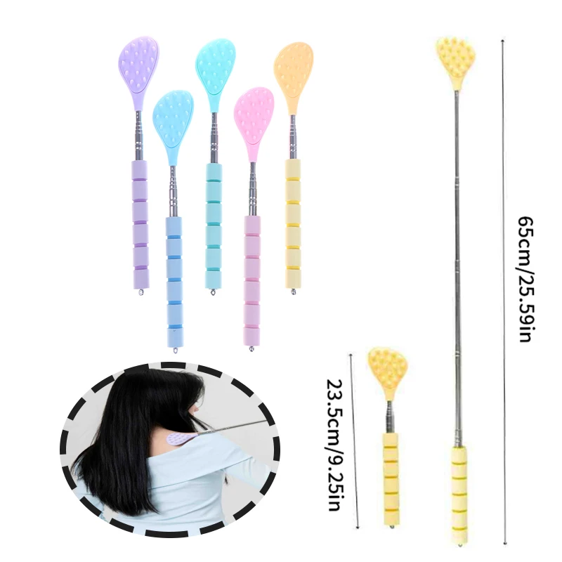 Extendable Cactus Back Scratcher With 2 Size Spikes Retractable One-Hand Itch Stick For Men & Women Portable Point Massage Stick