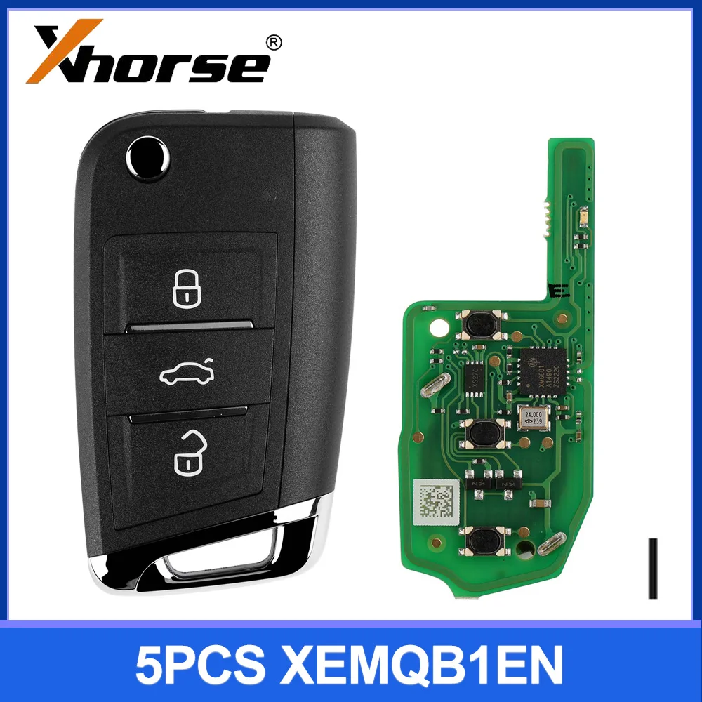 5pcs/lot Xhorse XEMQB1EN Super Remote Key MQB 3 Buttons Built-in Super Chip English Work for Xhorse VVDI2 / VVDI MINI Key Tool