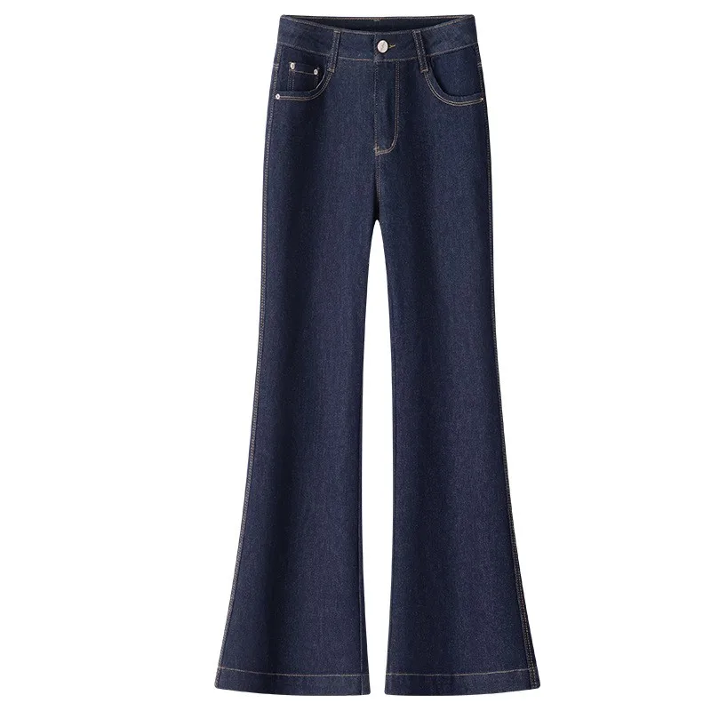 High Waist Bell Bot Jeans Women's Summer Slimming Denim Micro Flared Pants Casual Sle Cotton Polyester Blend Long Trousers