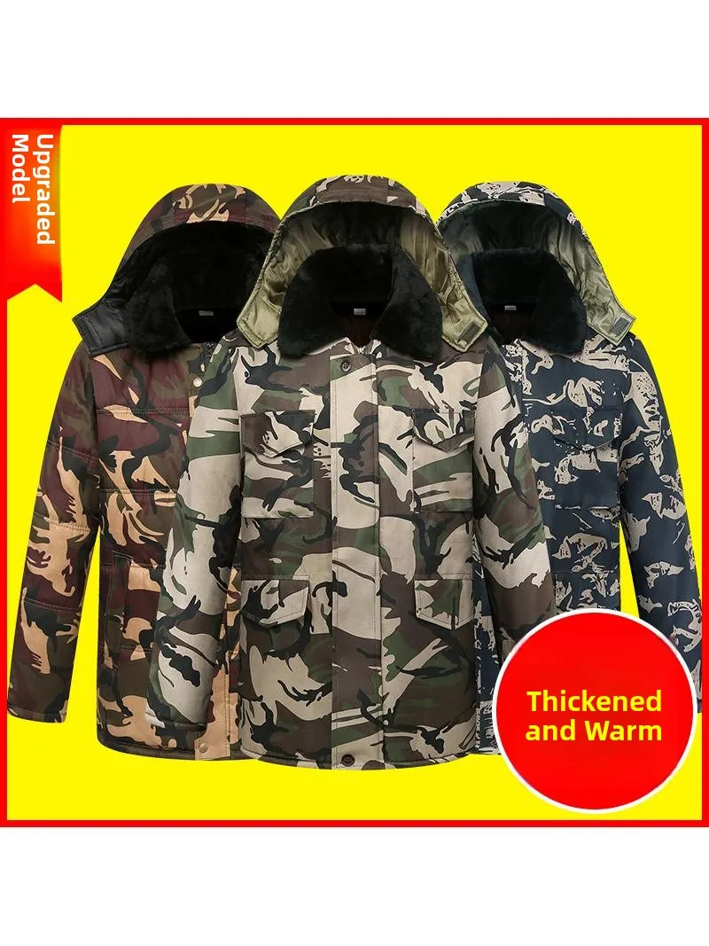 

Новая мужская камуфляжная утепленная зимняя куртка из хлопка для защиты от холода, для работы в холодных условиях, морозостойкая