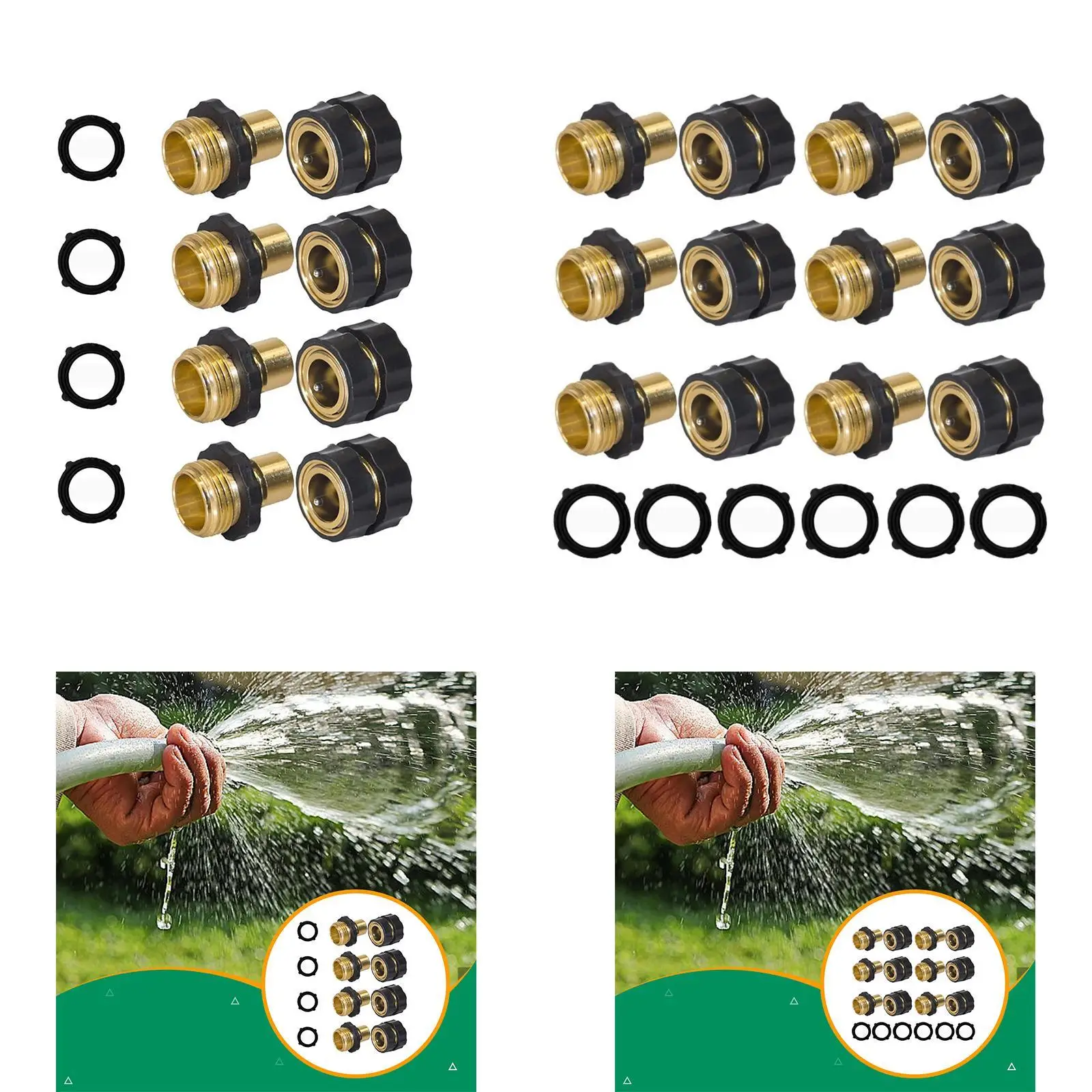 

Garden Hose Quick Connector 3/4 inch Quick Release Easy Connection Adapters