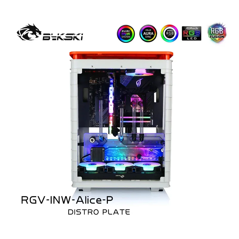 Bykski RGV-INW-Alice-P Distro Plate For IN WIN Alice Case,MOD WaterwayBoard Water Cooling Kit For Computer CPU GPU Radiator