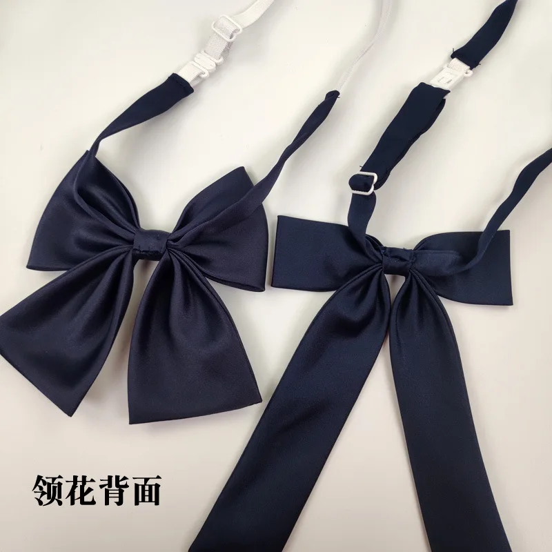 38CM Navy Lazy Ties For Kindergarten Primary Student Bowknot Men Women Bow Tie School Uniform Collar Butterfly Rubber Neckties