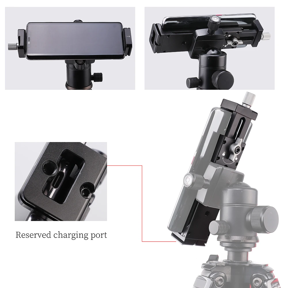 FOTGA Metal Flat Clip iPad Bracket Mobile Phone Clip Universal Expansion Horizontal Vertical Shooting Tripod Portable Accessorie