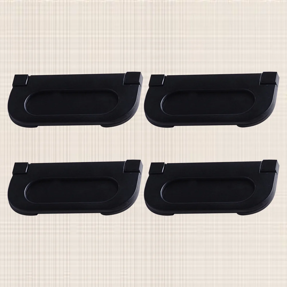 

4 Pcs Black Cabinet Knobs Kitchen Pull Door Seal Drawer European Style Handle Invisible Modern Simple Aluminum Alloy