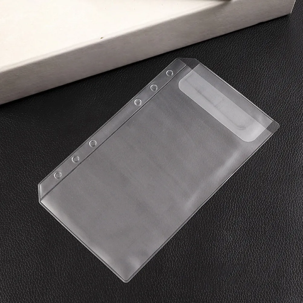 

12Pcs PVC Loose Leaf Binder Pockets Clear Transparent Binder Bags Organizer for Cards Receipts Filing Notebook Folder Refillable
