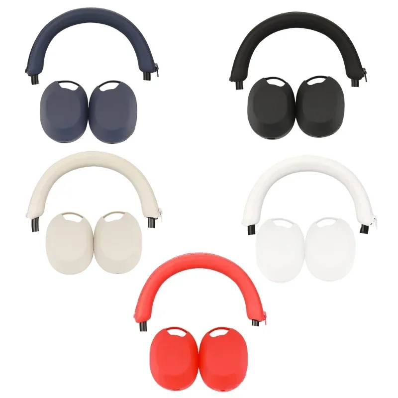 Silicone Case Cover Headband Fits for Sony WH-1000XM5 Headphones Outer Shells Protector Anti-Scratch Ear Cups protective cover