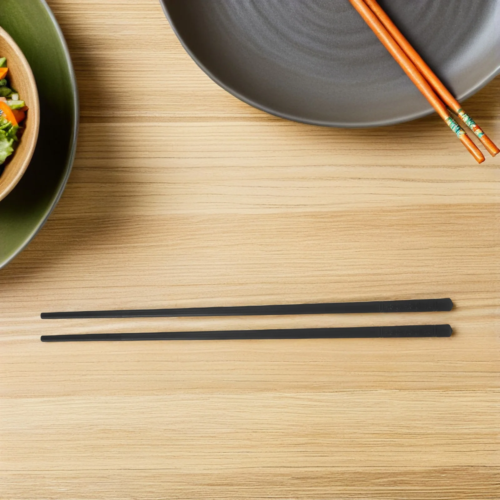 10 Pares de Palillos Reutilizables Negros de 24 cm de Fibra de Vidrio, Suaves y Ligeros para Sushi, Ramen, Hot Pot, Comida China, Japonesa, Coreana y Asiática