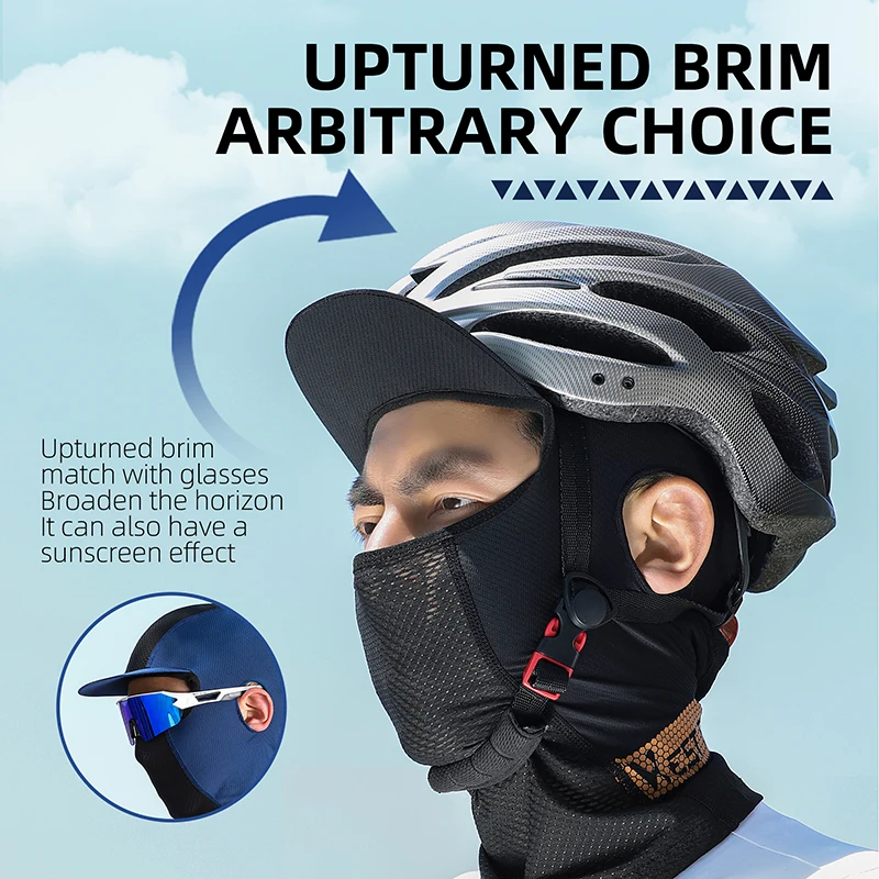 WEST BIKING Cycling MTB Motorcycles Helment Inner Sun Visor Caps Full Face Balaclava Mask With Ear Opening Cooling Sport Gear