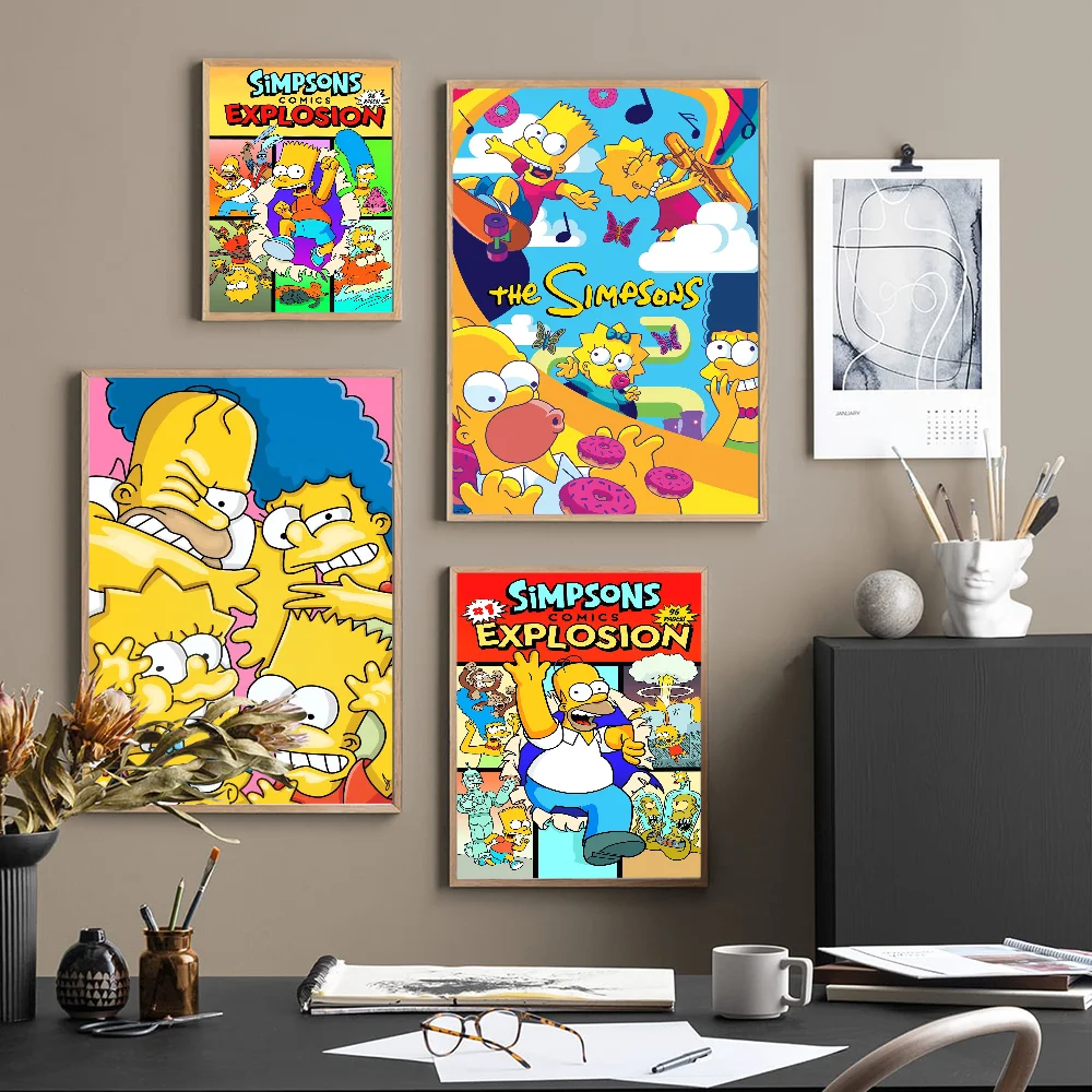 Classic Anime Simpsoning Canvas Painting Wall Art Pictures Cartoon Classic Movie Posters Vintage Room Bar Cafe Decor Home Decor