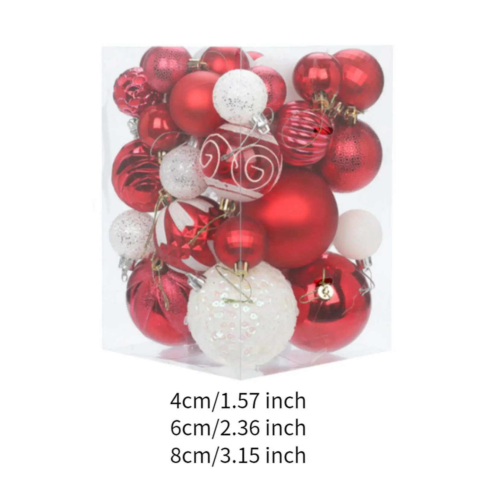 36x Hanging Ornaments for Christmas Tree Baubles for Home and Garden