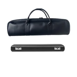 16-hole flute storage case Leather wooden accompanying case Carrying case Instrument flute single shoulder soft bag