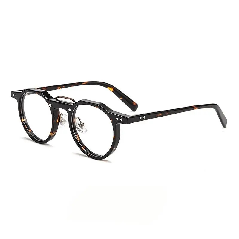Premium Acetat Brille Rahmen Runde Niet Luxus Marke Designer Männer Brillen Retro Optische Gläser Frauen Brillen Brillen – Detail 9