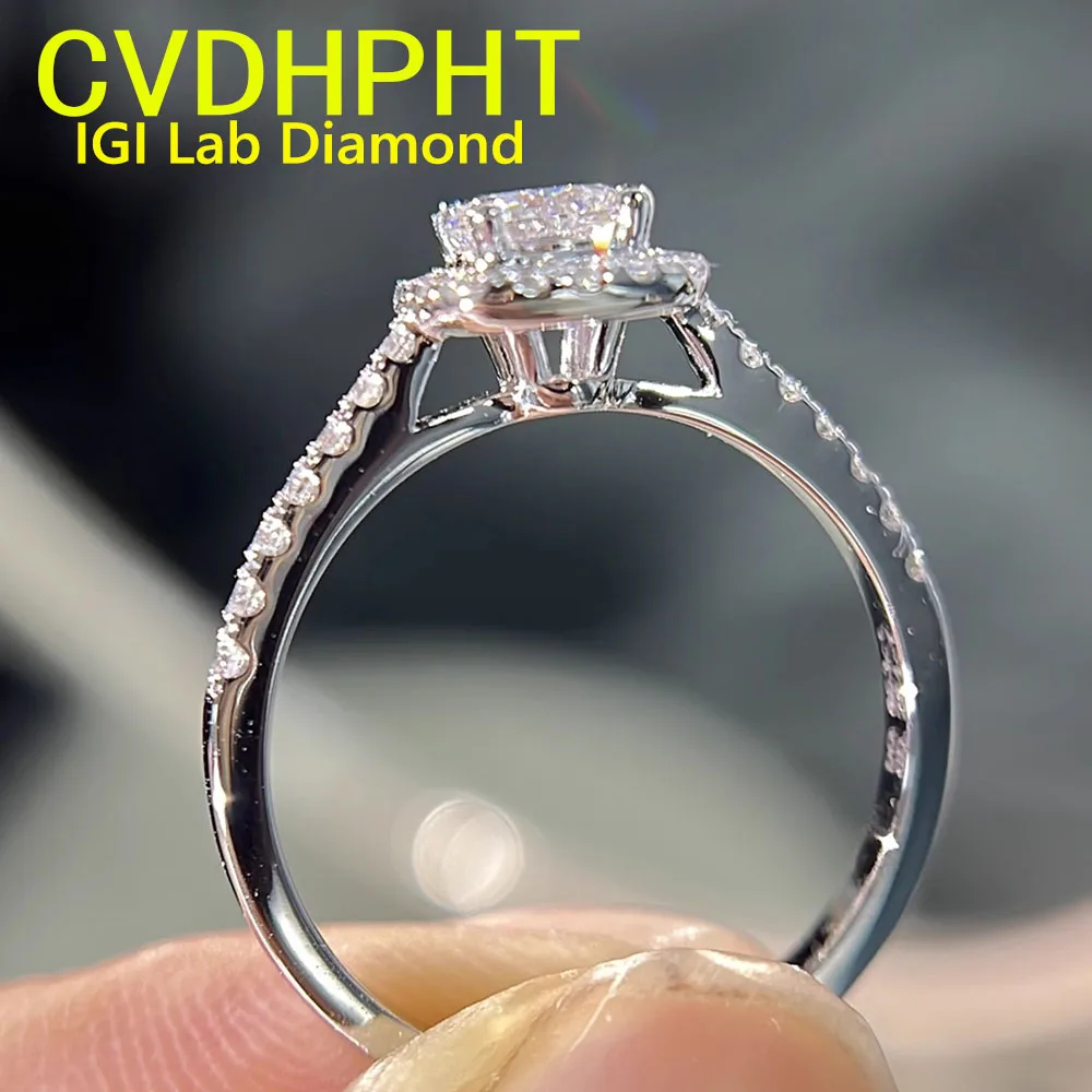 

Золотое кольцо pt950 из настоящей платины 4 карата, выращенное в лаборатории кольцо с бриллиантом IGI, круглая огранка D VS1, свадебное обручальное кольцо