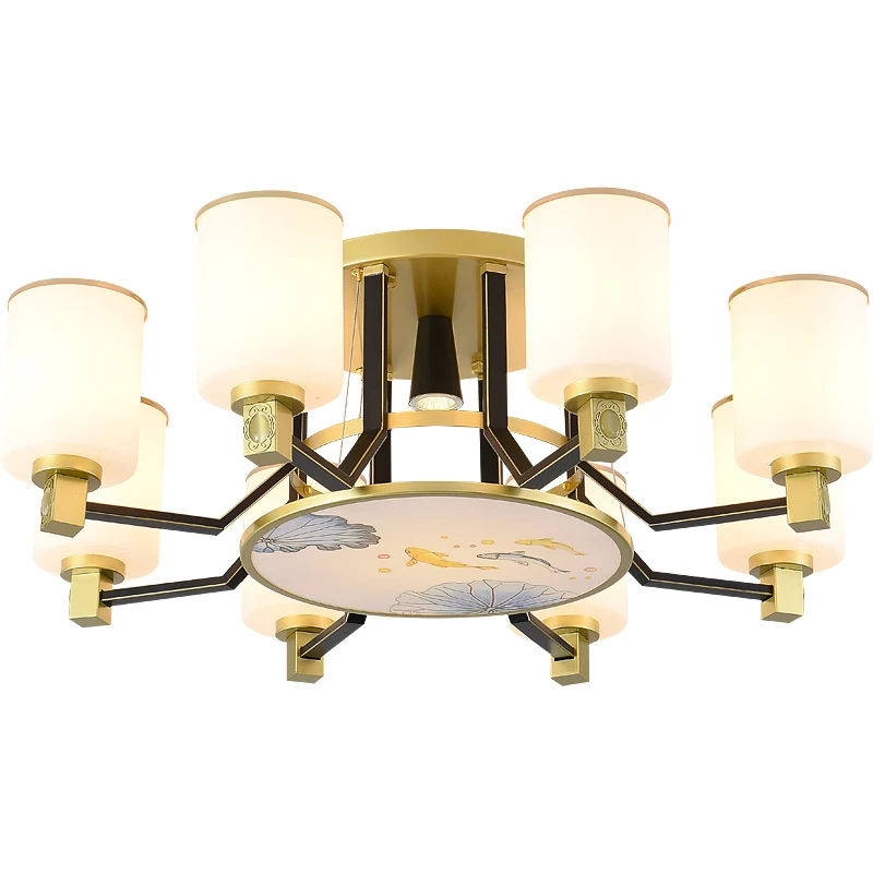 

New Chinese Lotus Living Room Decorative Ceiling Light Bedroom Chinese Style Villa Lighting Study Club