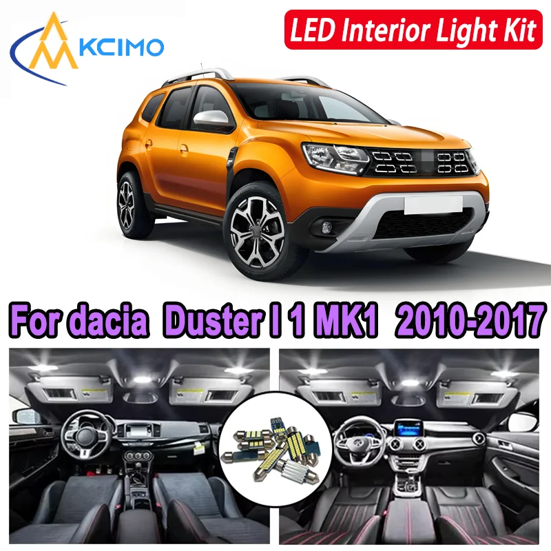 

Для dacia Duster I 1 MK1 2010 2011 2012 2013 2014 2015 2016 2017 Премиум Яркий светодиодный внутренний купол Карта багажника Комплект автомобильного светодиодного освещения