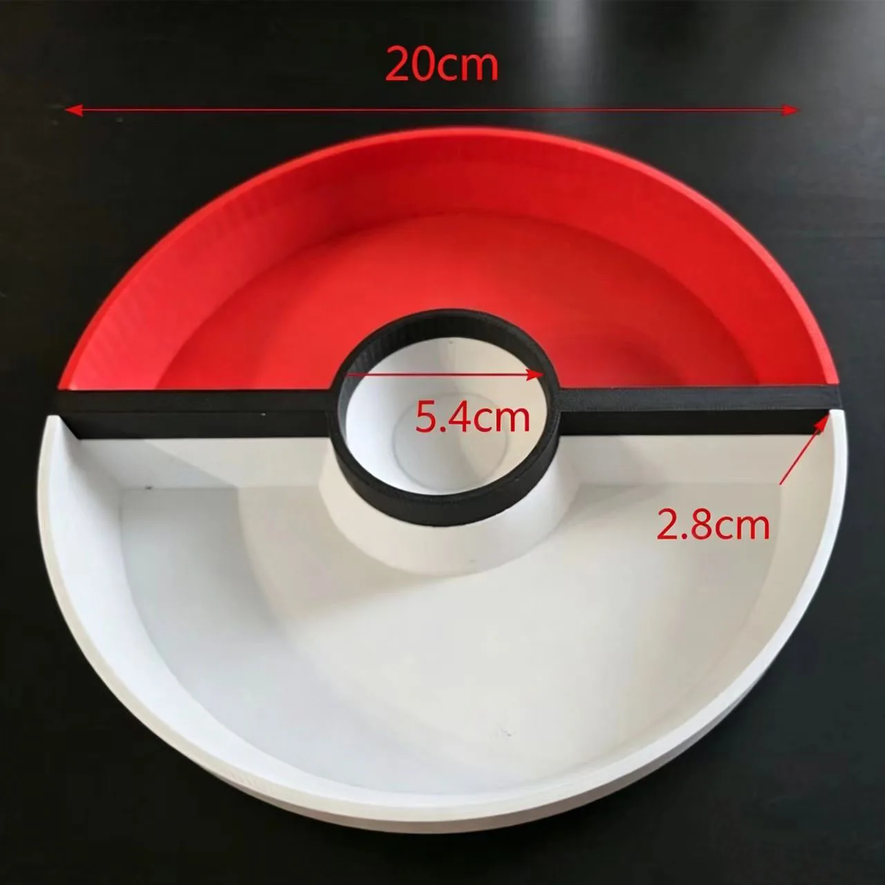 3D-Druck Pokémon Cartoon Pokéball Snack-Portionier-Tablett Aufbewahrungsbox Kreativität Sammlerstück Spiel-Zubehör Schreibtischdekoration