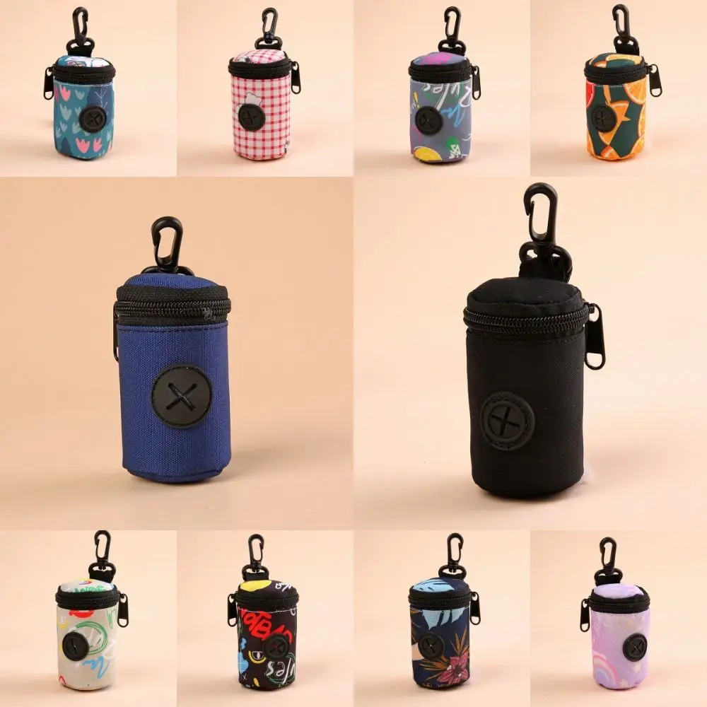 Hangable Dog Poop Bag Dispenser Portable Zipper Waste Bag Holder Cute Dogs Walking Accessory Garbage Bags Organizer Pet Supplies