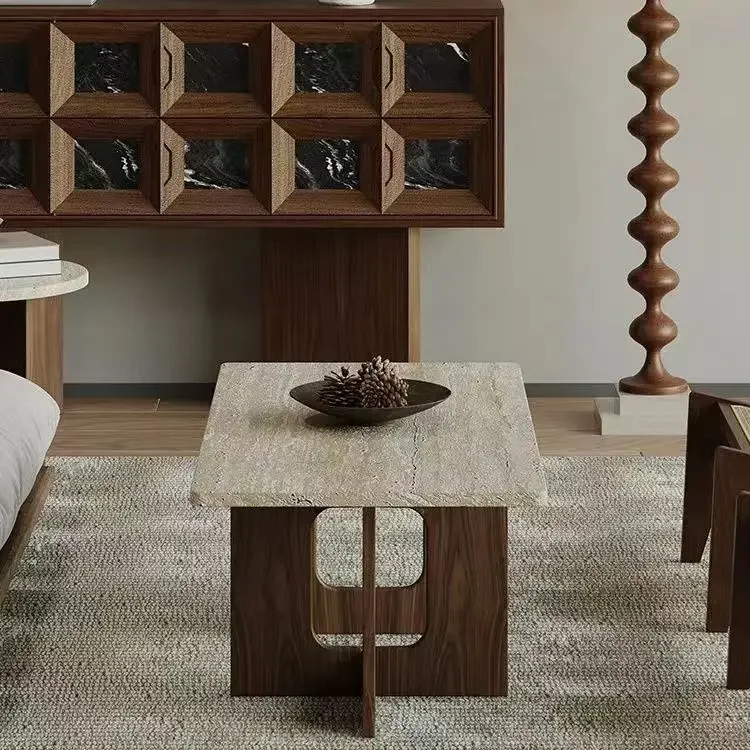 Moderno, simples, casa, mesa de chá, cama e café da manhã, lazer, mesa de chá, sala de estar, varanda, mesa lateral pequena