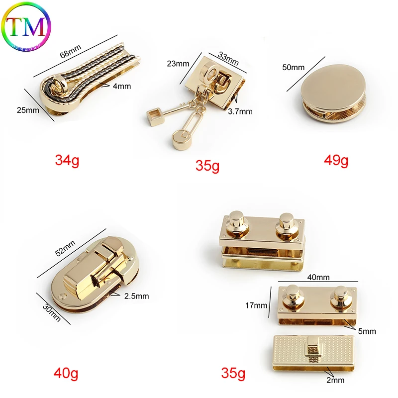 5-30PCS Metal Clasp Turn Lock Twist Lock DIY Handbag Bag Purse Hardware Closure Bag Buckle Luggage Lock Bags Part Accessories