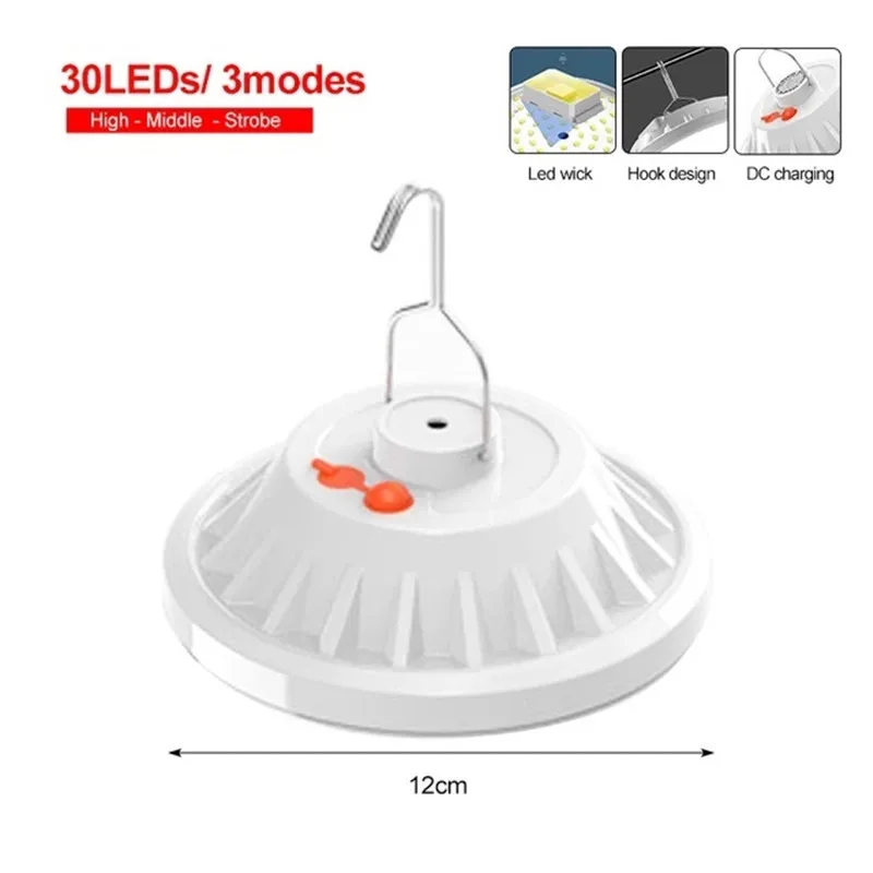 Rechargeable LED Lamp Bulb Waterproof  Camping Light 3 Lighting Modes  Picnic   Hiking Outdoor Portable Emergency Night Lights image 2