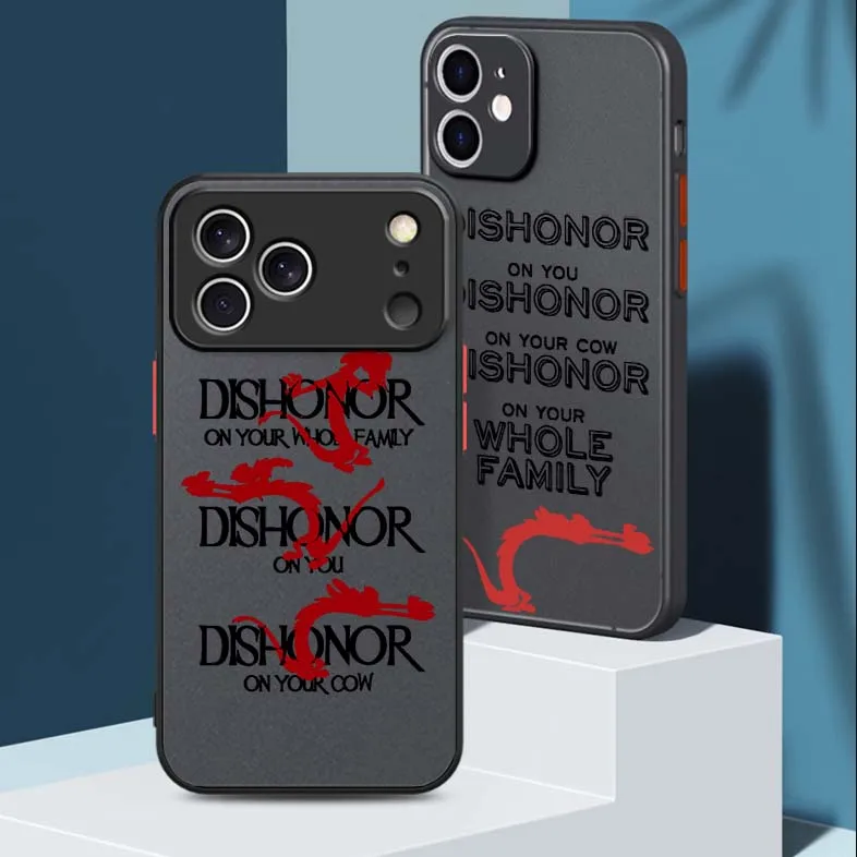 

Disney Mulan Mushu Cartoon For Apple iPhone 17 Air 16 15 14 13 12 11 XS X Pro Max Plus Frosted Translucent Phone Case