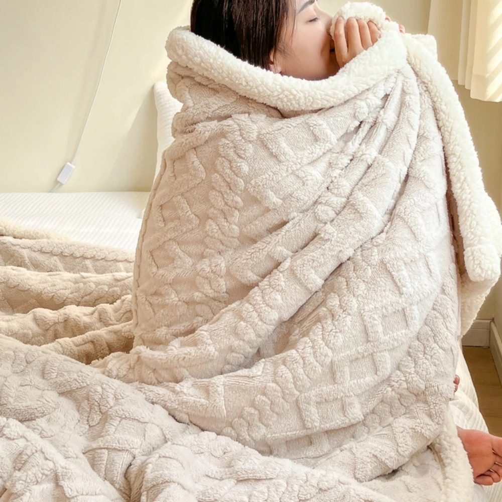 Tafu cashmere cashmere blanket nap blanket sofa blanket thickened coral wool blanket warm cover blanket mattress