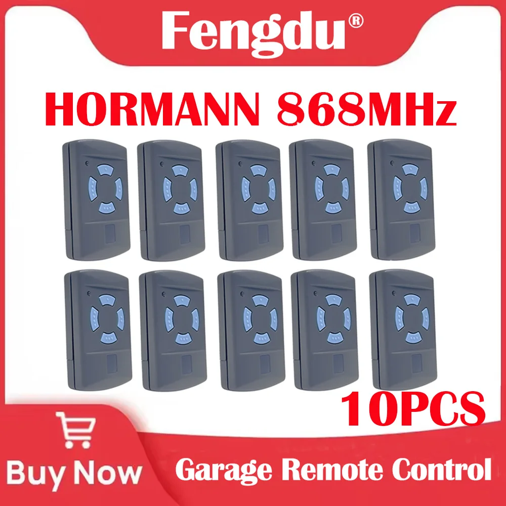 

HORMANN HSM2 HSM4 10PCS Garage Gate Remote Control 868 MHz Blue Button Handheld Transmitter Replacement Fixed Code 868.35mhz