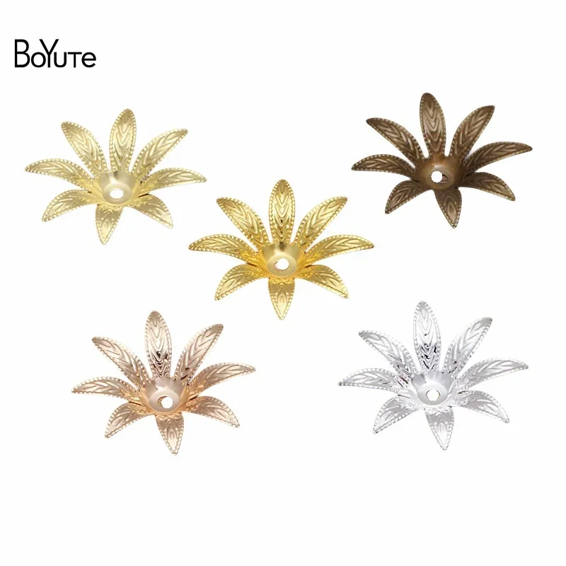 

BoYuTe (50 Pieces/Lot) 28MM Metal Flower Materials Diy Hair Jewelry Accessories Wholesale