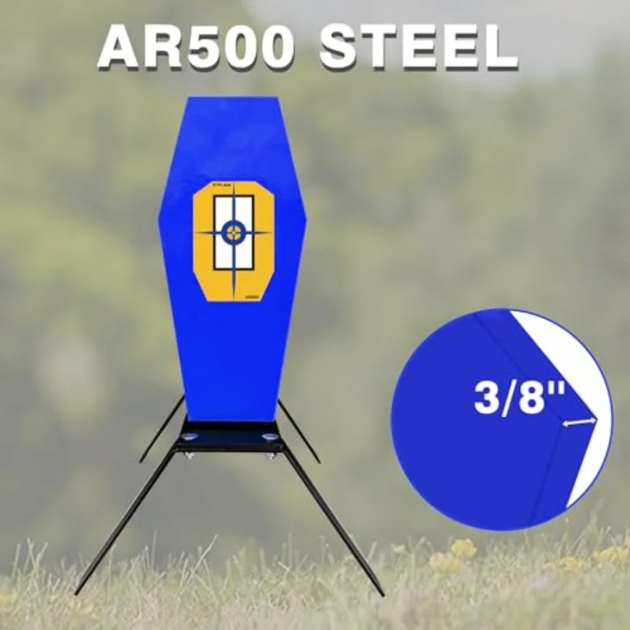 هدف إعادة الضبط التلقائي AR500 مقاس 3/8 بوصة مقاس 13 × 6 بوصة هدف إطلاق النار الكلاسيكي من الفولاذ لنطاق الرماية مثالي لبندقية المسدس