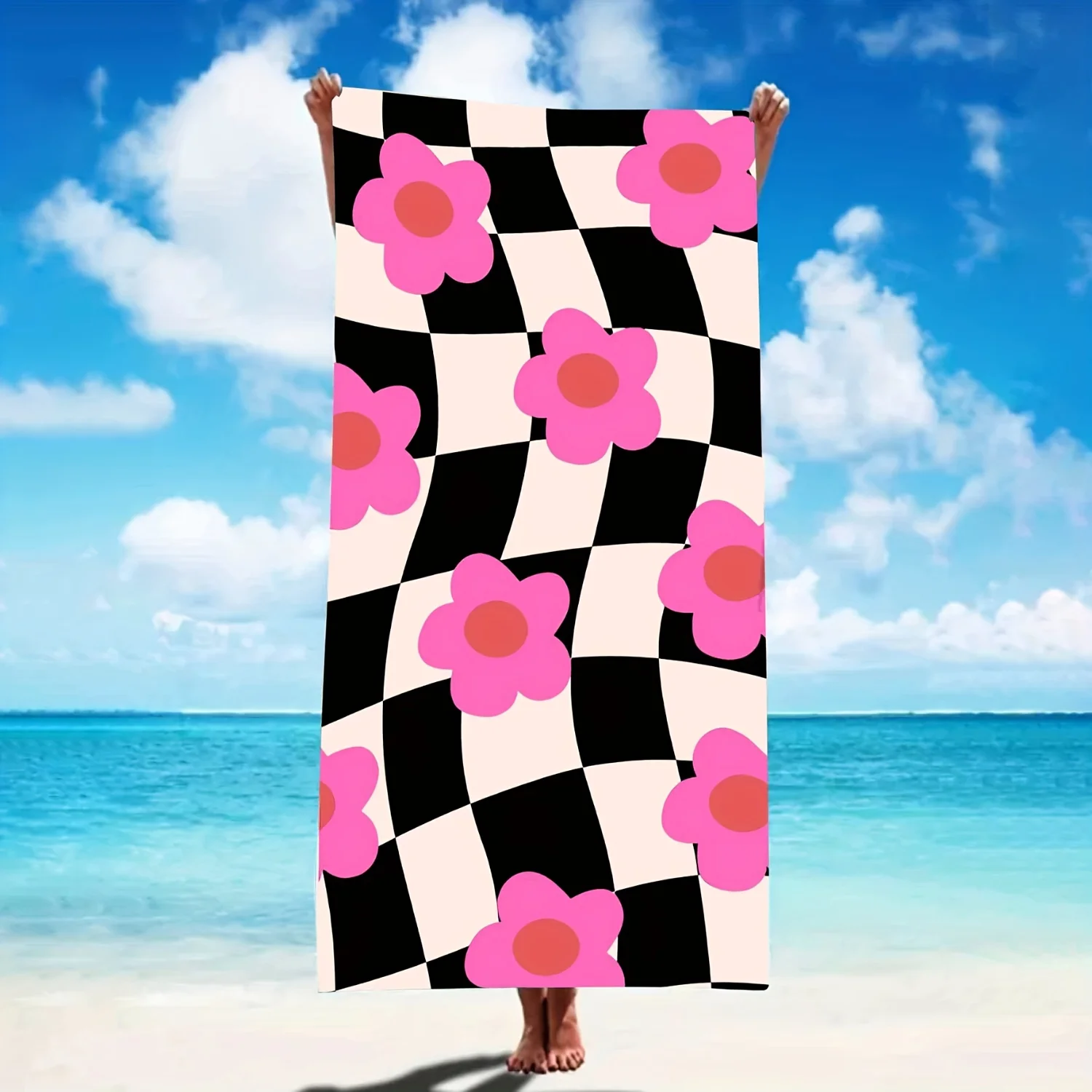 

Luxury Beach Towel for Women - Ultra-Lightweight & Quick-Dry Microfiber - Soft, Absorbent, Hand Wash Only - 59x29" Oblong Shape