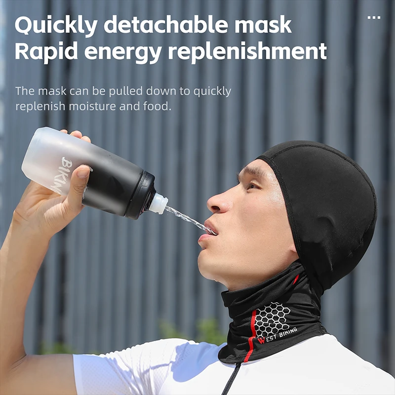 WEST BIKING Cycling Mask Breathable Ice Silk Balaclava UPF 50+ Sunscreen Full Face Headgear for Motorcycle Bicycle Equipment