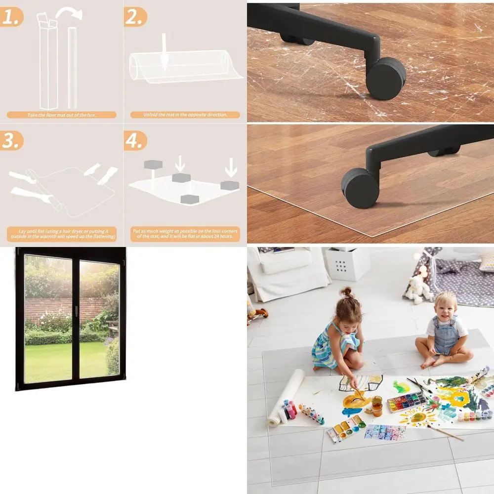 

Очень большой прозрачный напольный коврик 98,4 x 47,2 — пластиковый чехол для домашних животных, прозрачная виниловая защита для пола, подходит для Hardw