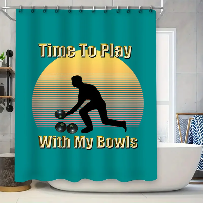 

Time To Play With My Bowling Balls Shower Curtain Blue Yellow Decorative Bath Tarp For Bathroom Perfect Gift Idea (128 character