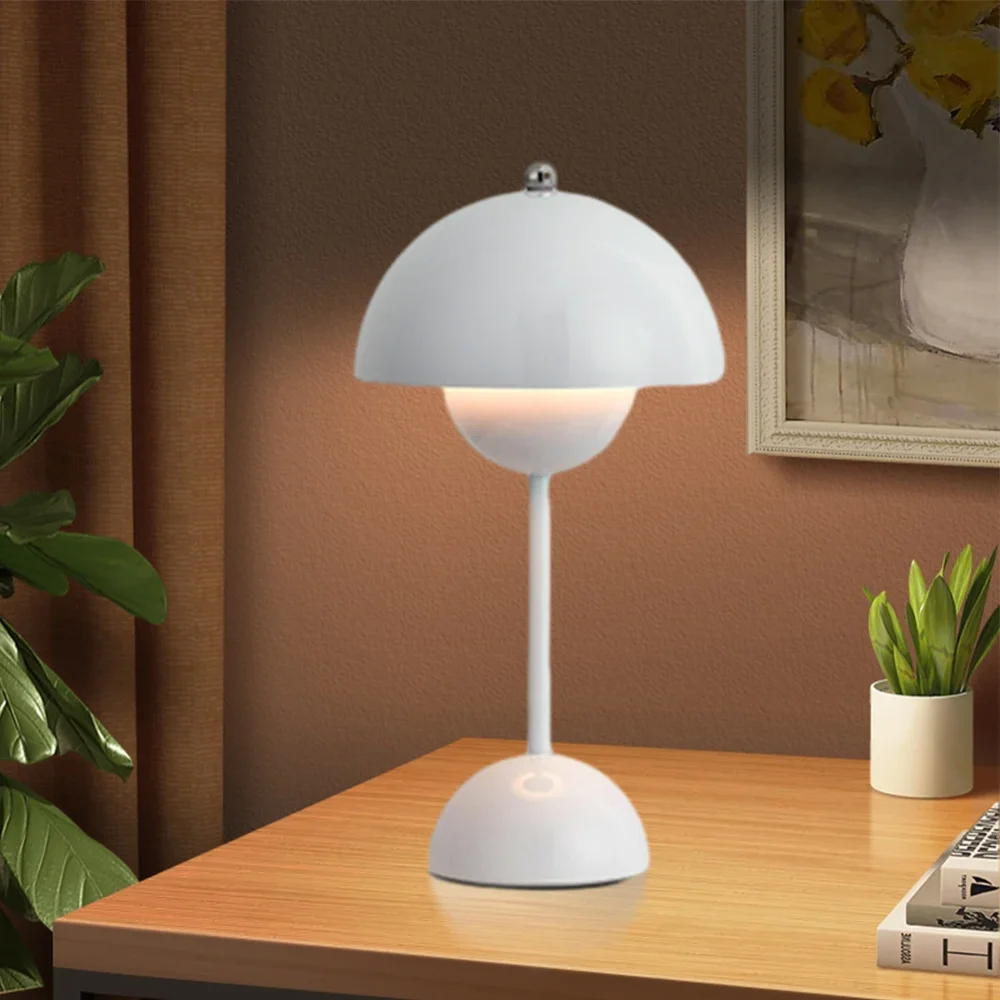 

Mushroom Table Lamp Portable USB Charging Flower Bud Night Light Dimmable Desk Lamp Bedroom Beside Lamp Modern Decor