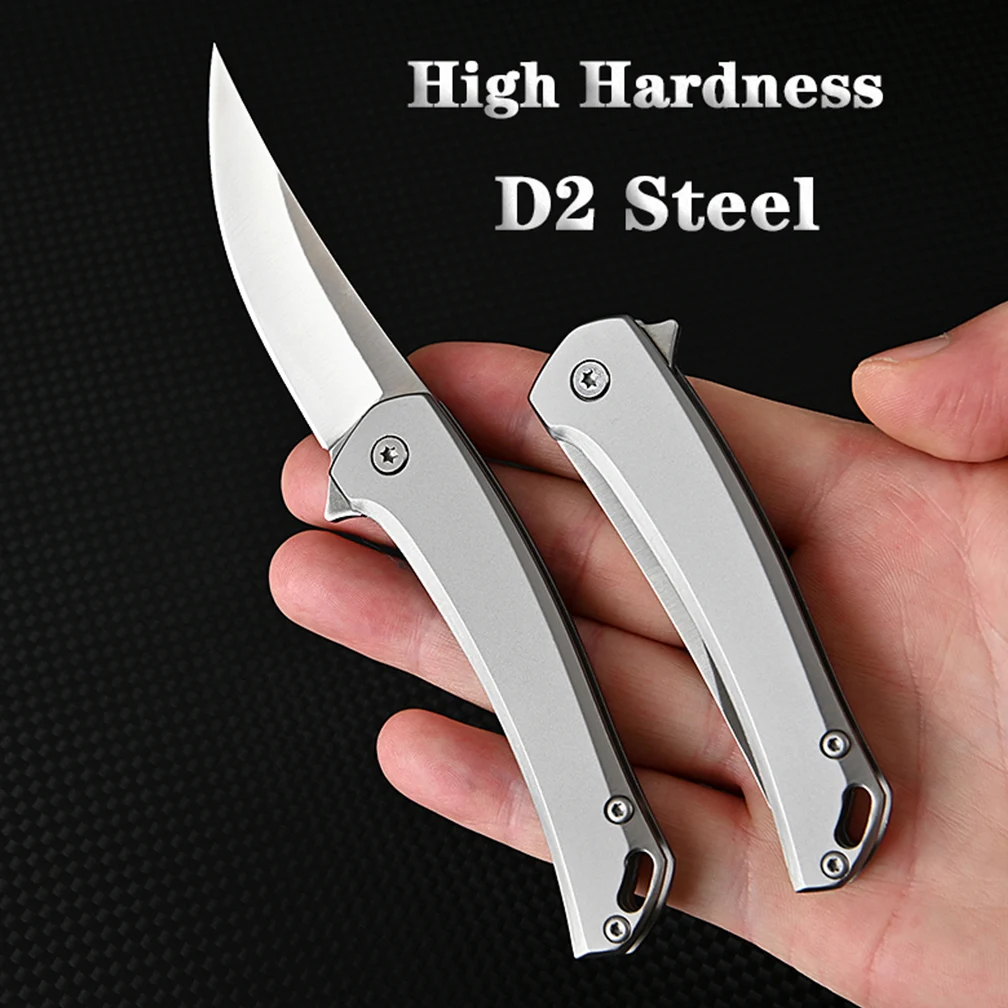 

Folding Knife High Hardness D2 Steel Quick Opening Outdoor EDC Camping Tactics Self-defense Tool Fruit Knives Box Open Pocket HQ