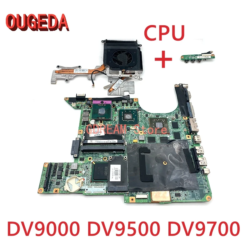 

OUGEDA DA0AT5MB8E0 461069-001 447983-001 For HP Pavilion DV9000 DV9500 DV9700 Laptop Motherboard 8600M GPU free CPU DDR2