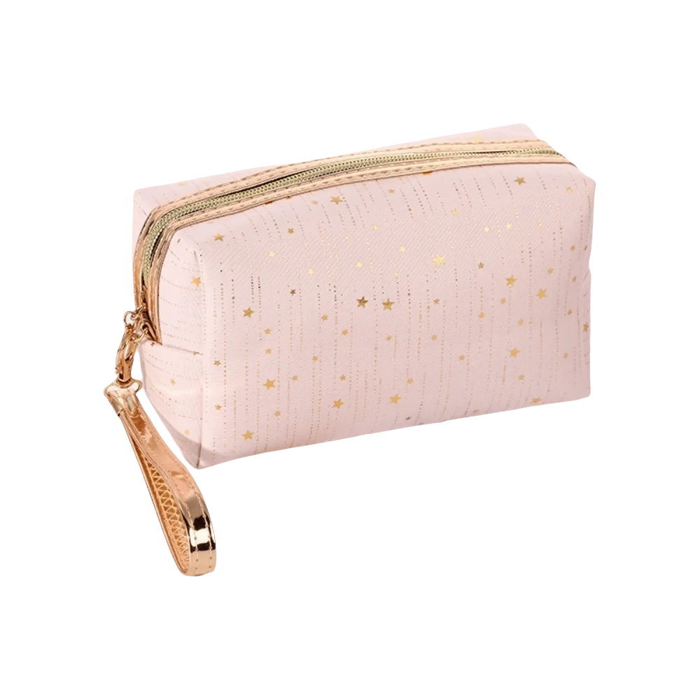 Vintage Large Capacity Makeup Bag Rainproof Breathable Storage Bag Gold-tinted Lightweight Cosmetic Bag Women