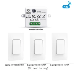 Wireless controller Switches RF433,waterproof,no battery required,energy saving Wall Light Switch Kinetic energy Switch