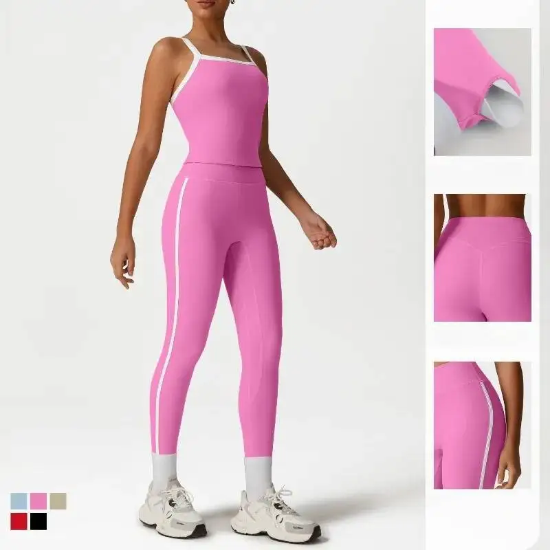 

Women S Yoga Hip Lifting Abdominal Tightening Slim Fit High Elasticity Sports Bra Set Outdoor Running And Fiess Suit