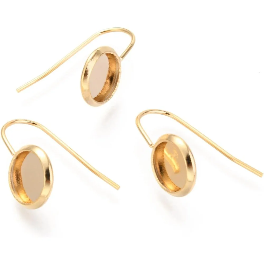 10 قطع من إعدادات القرط المسطحة ذات الشكل الدائري، أقراط مجوهرات فريدة من نوعها، مجوهرات الوهم اليومي، أقراط بسيطة عصرية للنساء