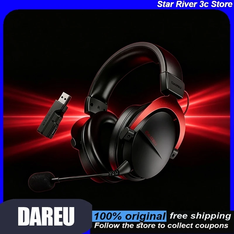 

Игровая гарнитура Dareu A3 Over Ear с четырьмя режимами работы, беспроводная, Bluetooth, с микрофоном с шумоподавлением для ПК, игр в жанре FPS, Delta Force Gamer