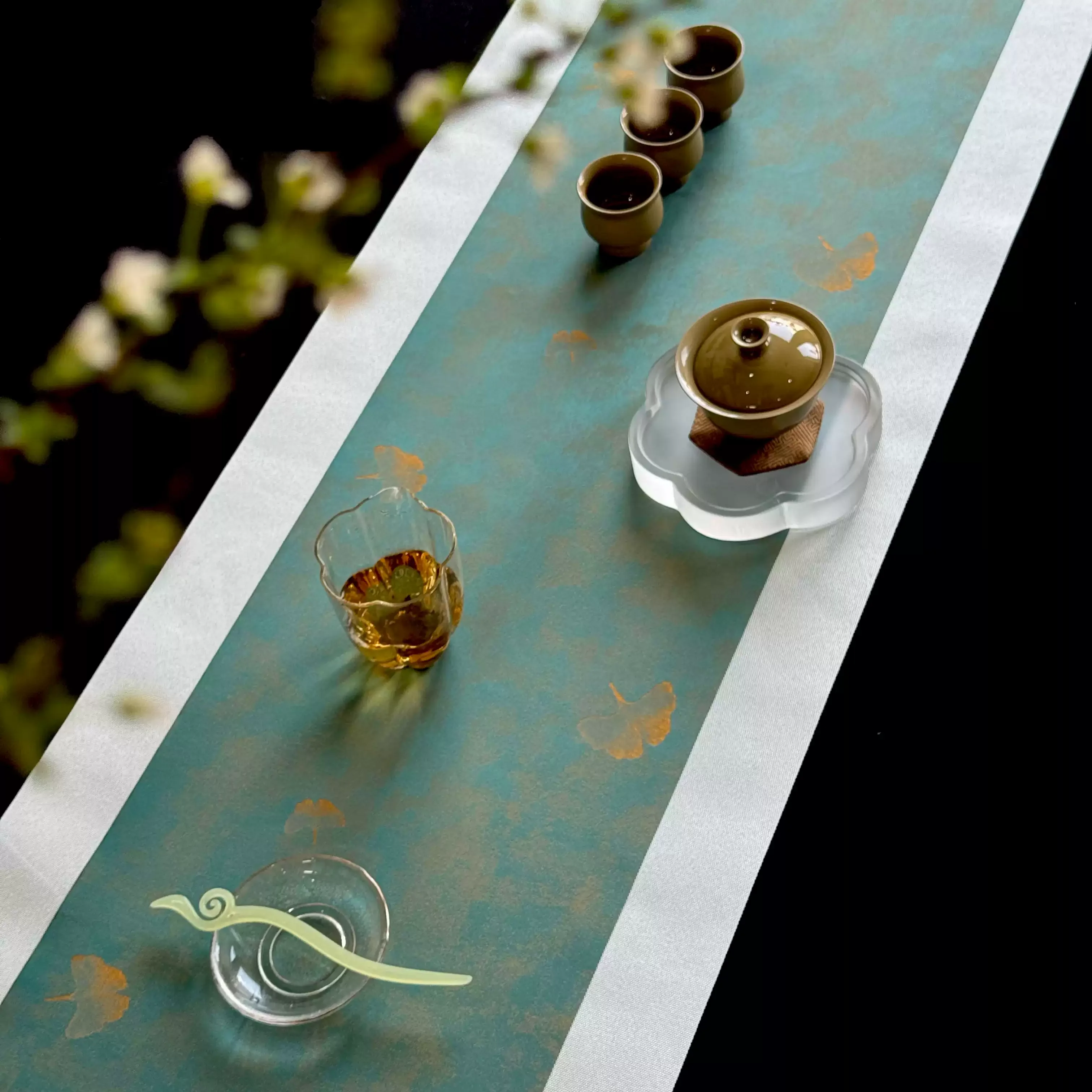 Waterproof Zen Chinese Fabric Tea Table Mat Retro Tea Tray Tablecloth