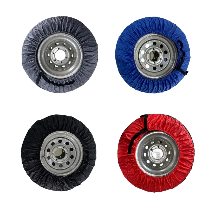 Tire Storage Covers, Set of 4 with Carry Handles, 600D Fabric Construction and Elasticized Openings for Handling 68UF
