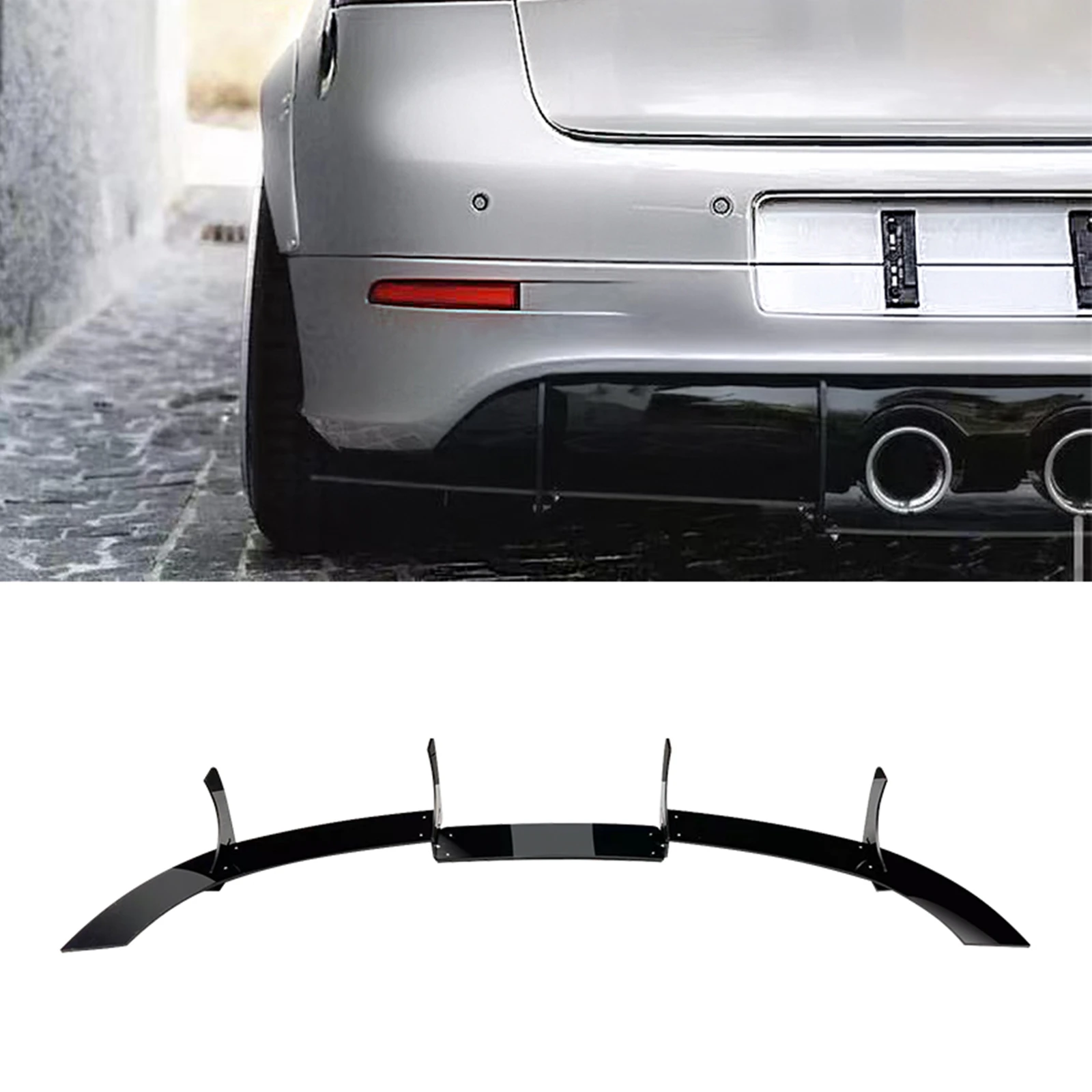 

For Volkswagen VW Golf 5 R32 MK5 2005-2009 Rear Bumper Diffuser Spoiler Lip Gloss Black Boot Lower Splitter Canards Bracket Kit