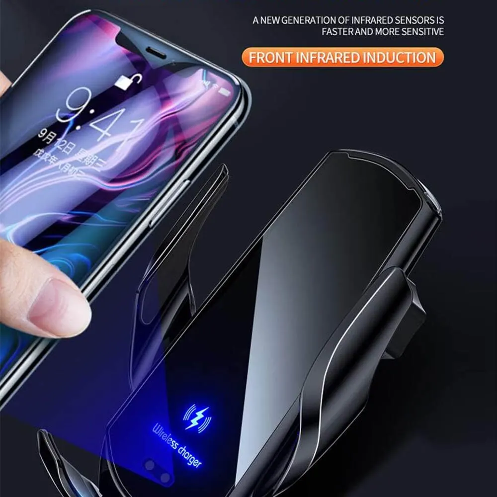 Q3 Smart Sensor Car Phone Wireless Charger 15W Fast Charging Auto-Clamping Car Phone Holder for iPhone and All Qi Enable Android image 6