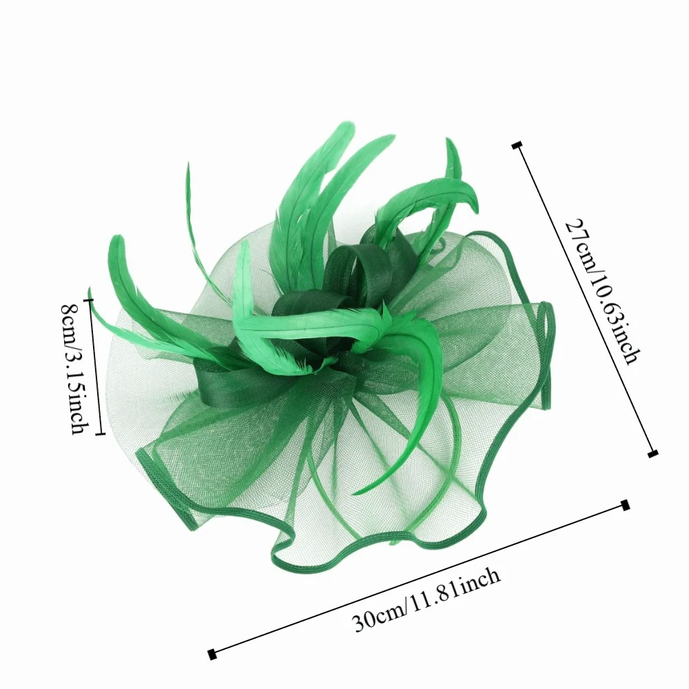 Stylish Top Hat Headband Formal Dress British Retro Cocktail Bridal Mesh Cap Exquisite Luxury Wedding Feather Hat Headband Party image 6
